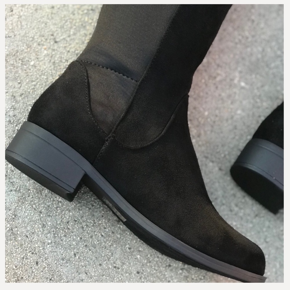 Soda Shoes Twisty Black Suede Over Knee Boot 7.5 - Picture 5 of 8